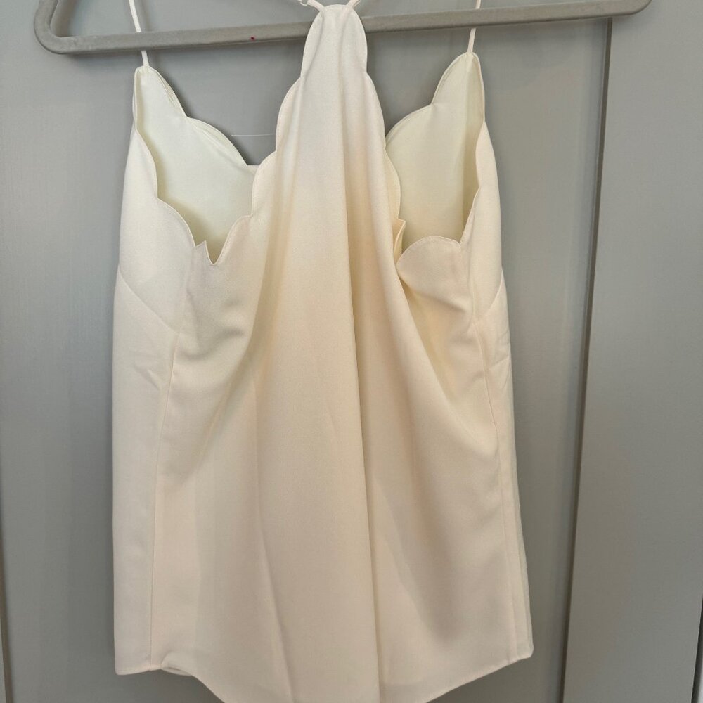 J Crew women's scalloped cami tank top ivory size 4 NWT new G3367 camisole